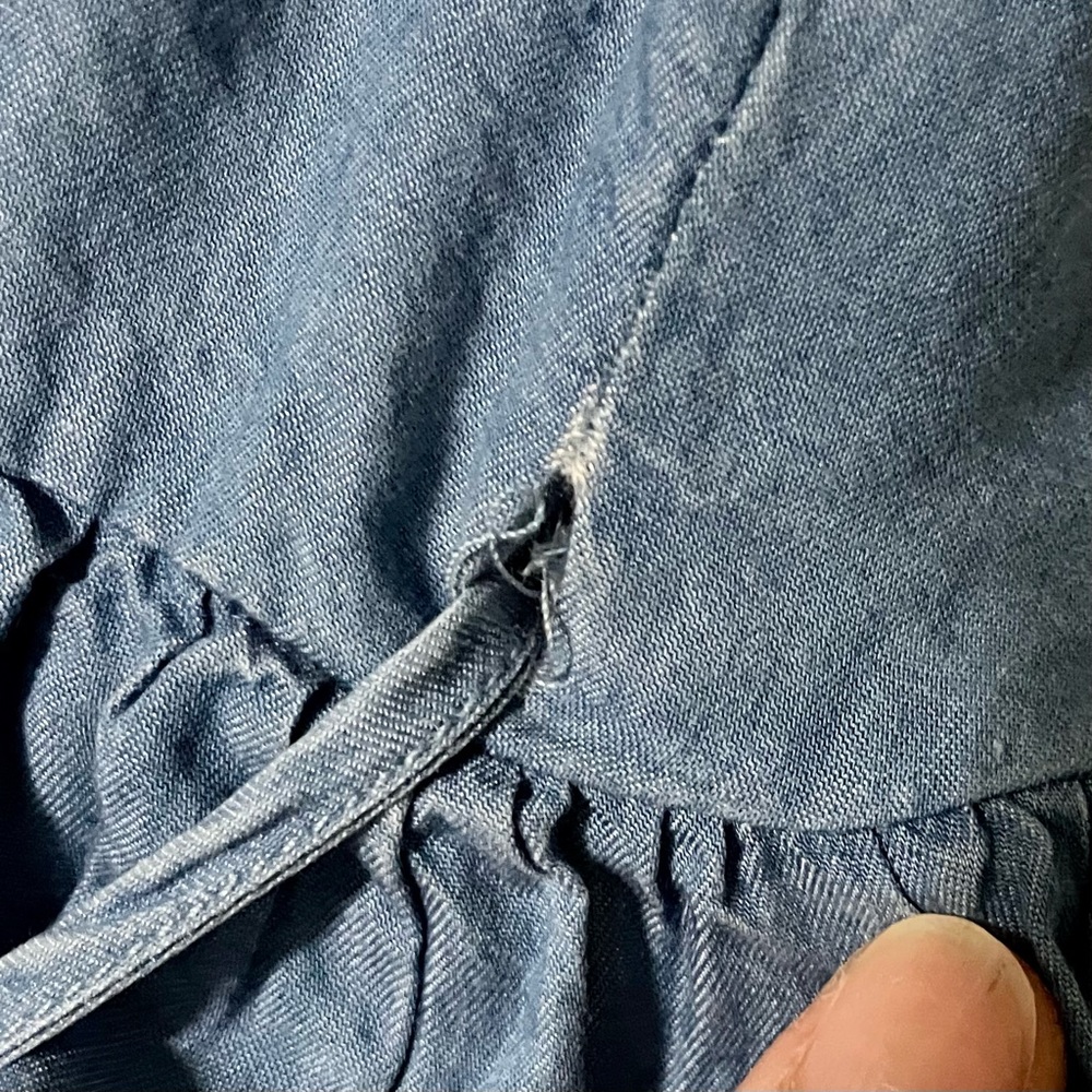 Zara Denim Ruffled Wrap Top - Picture 9 of 9
